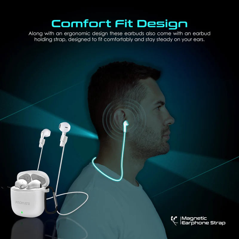 Promate Lima High Definition ENC TWS Wireless Earbuds with IntelliTouch
