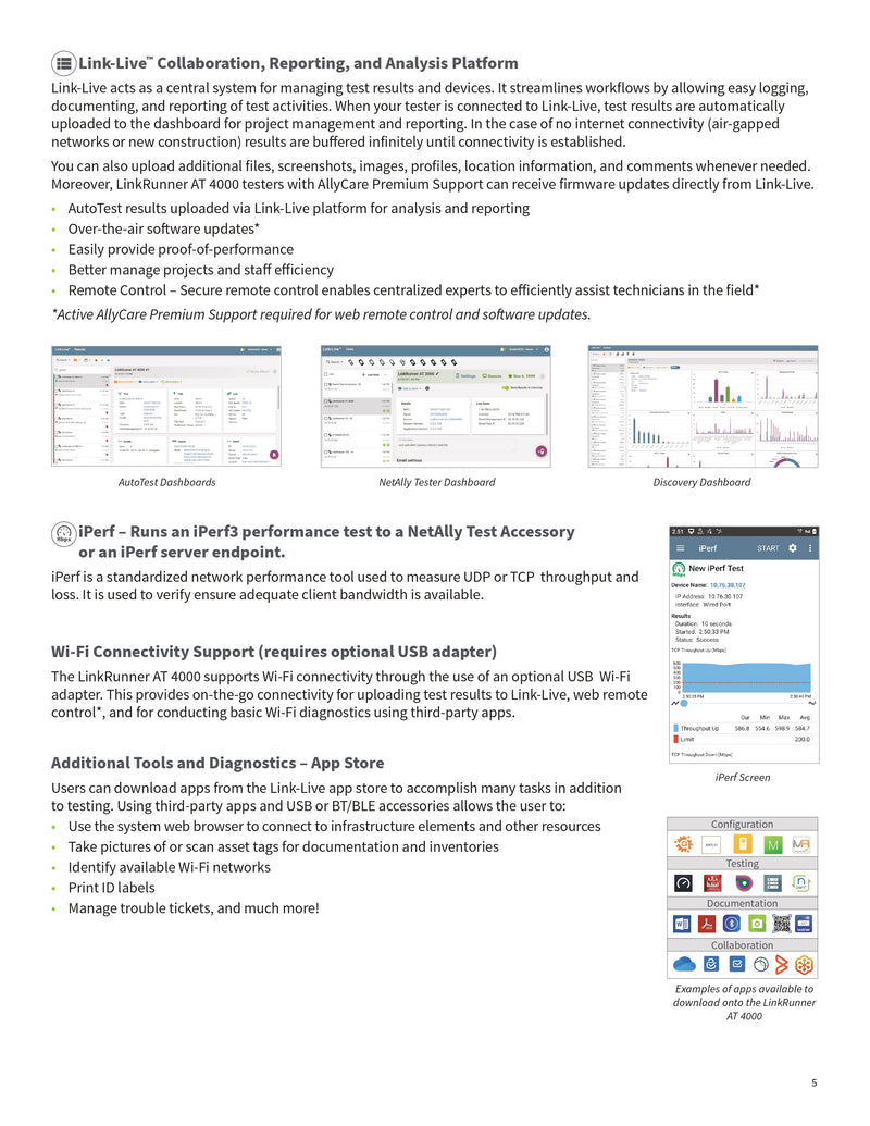 NetAlly LinkRunner AT 4000 Advanced Ethernet Network Tester with PoE, AutoTest, Discovery, Topology Mapping & Link-Live Integration