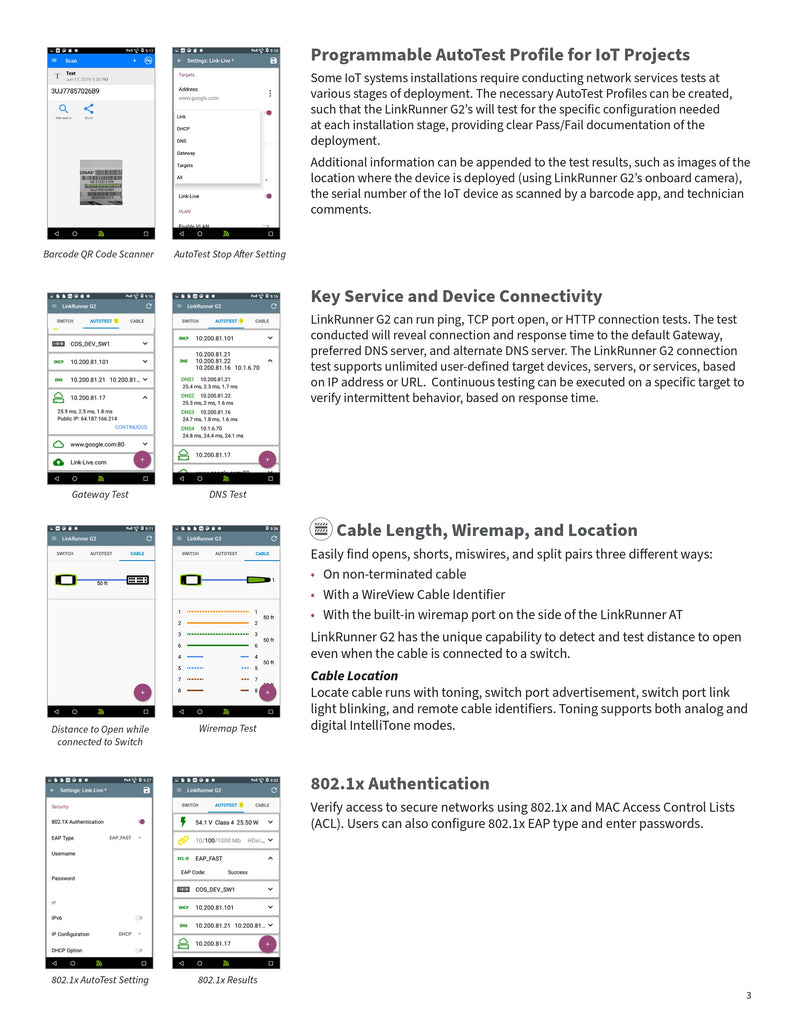 NetAlly LR-G2-KIT LinkRunner G2 Smart Network Tester Extended Test Kit - اختبار اتصال الشبكة مع خدمة Link-Live Cloud