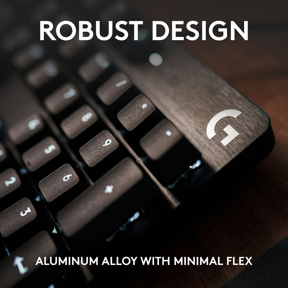 Logitech G413 Mechanical Gaming Keyboard – Romer-G Switches, Aluminum Alloy Frame, USB Passthrough, Red Backlit Keys( En / Ar )