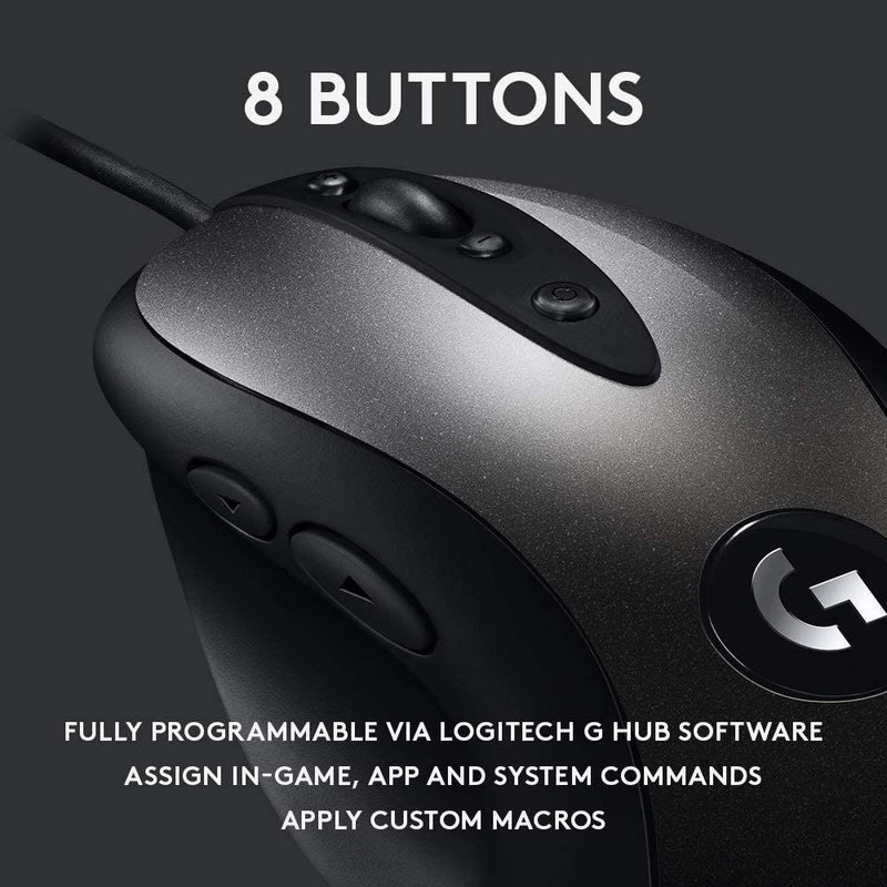 Logitech G MX518 8 Programmable Buttons Gaming Mouse - 16,000 Dpi