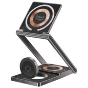 قاعدة شحن لاسلكية قابلة للطي وشفافة رفيعة للغاية من بروميت LucidFold-Trio بقوة 15 واط، متوافقة مع MagSafe