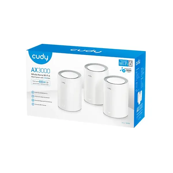 Cudy M3000 AX3000 Whole Home Mesh Wi-Fi 6 System, 2-Pack / 3-Pack Options