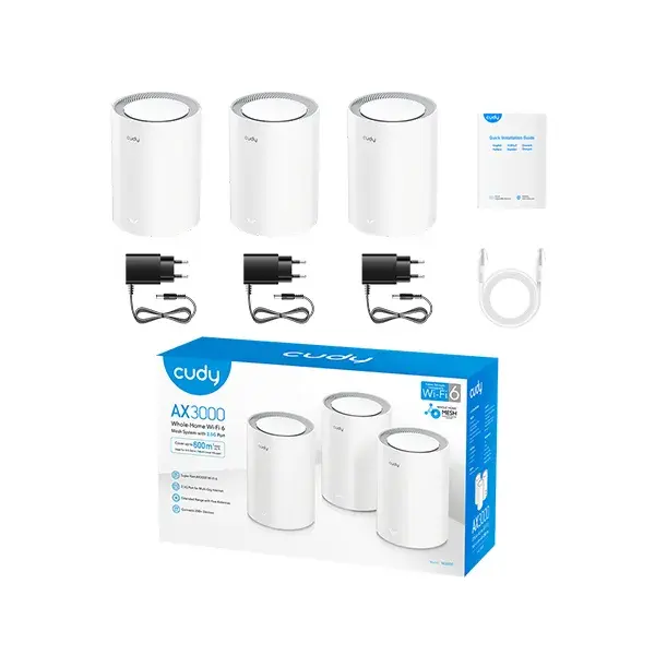 Cudy M3000 AX3000 Whole Home Mesh Wi-Fi 6 System, 2-Pack / 3-Pack Options