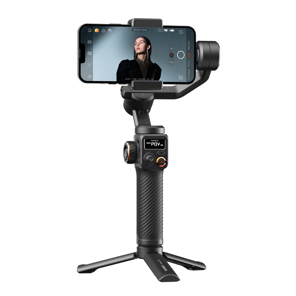 مثبت هوهيم iSteady M6 ثلاثي المحاور للهواتف الذكية، iSteady 7.0 مضاد للاهتزاز، شاشة OLED، حمولة 400 جرام، وضع دوران 360 درجة، متوافق مع هواتف iPhone وأندرويد بقياس 58–98 مم