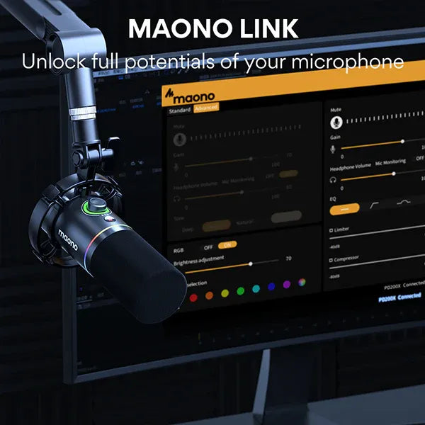 Maono Podcast Streaming Bundle with AMC2 NEO Audio Mixer & PD200X USB/XLR Dynamic Microphone