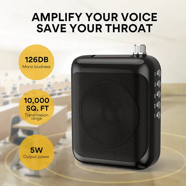 ماونو AU-C01 مكبر صوت للصوت – مكبر صوت محمول قابل لإعادة الشحن بقوة 10 واط مع ميكروفون رأس، ومشبك خصر، وصوت واضح للتدريس، والمرشدين السياحيين، والعروض التقديمية