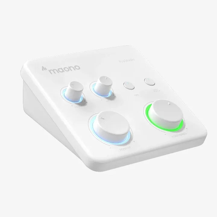 MAONO PS22 Lite Audio Interface – Compact 2-in/2-out USB Sound Card with XLR/TRS Combo Input, 48V Phantom Power & Real-Time Monitoring