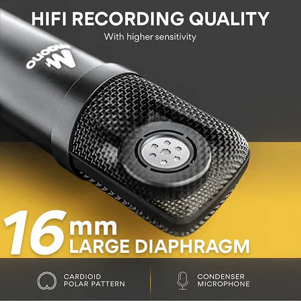 MAONO AU-A04 USB Condenser Microphone Kit – 192kHz/24bit, Cardioid, Boom Arm, Shock Mount & Pop Filter for Podcast, Streaming, Studio