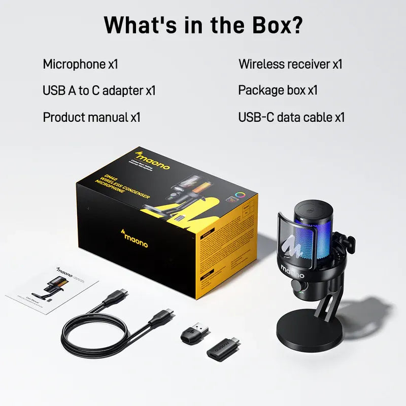 MAONO DM40 PRO Dynamic Microphone – USB/XLR Dual Output Studio Mic with RGB Light, Gain Control & Mute Button for Podcast, Streaming, Gaming