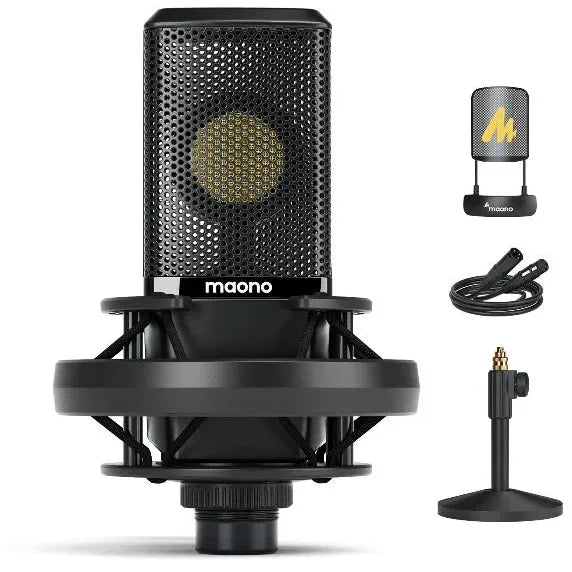 ميكروفون مكثف Maono AU-PM500T XLR مع واجهة صوت PS22 للتسجيل في الاستوديو والبث الصوتي
