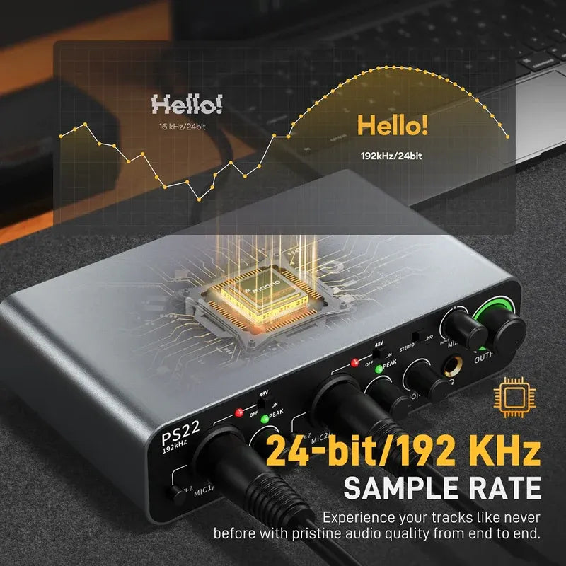 ميكروفون مكثف Maono AU-PM500T XLR مع واجهة صوت PS22 للتسجيل في الاستوديو والبث الصوتي