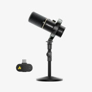 MAONO PD200W Hybrid Podcasting Microphone with Desktop Stand, Wireless USB XLR Dynamic Mic, Cardioid, Noise Cancelling