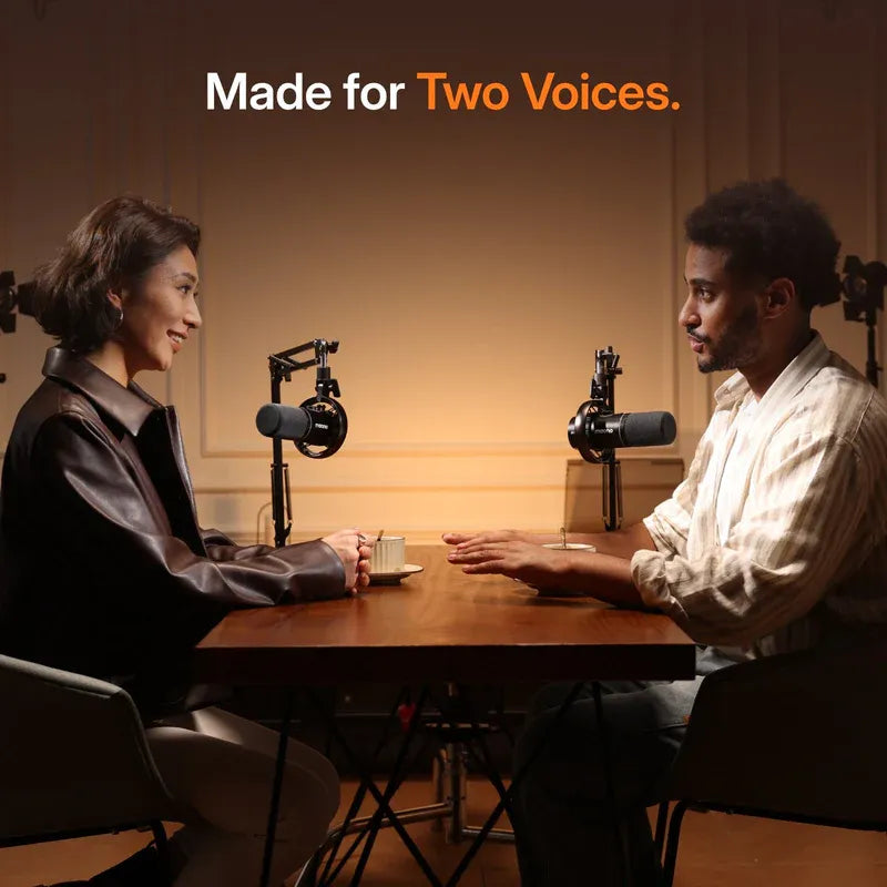 MAONO PD200W Hybrid Podcasting Microphone with Desktop Stand, Wireless USB XLR Dynamic Mic, Cardioid, Noise Cancelling