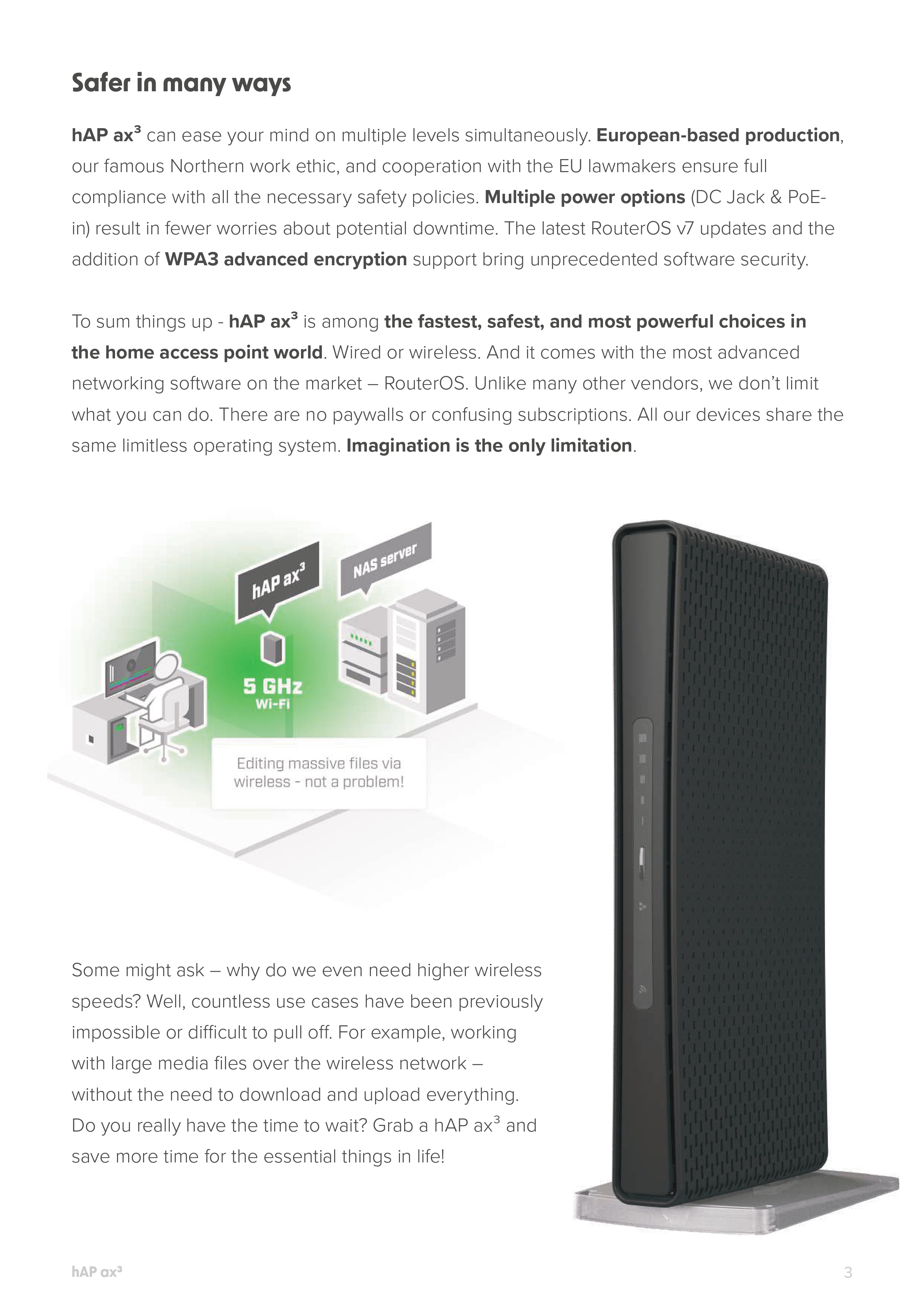 MikroTik hAP ax³ Gen 6 AX Home Access Point, Quad-Core 1.8GHz, 2.5G Ethernet, PoE, USB 3.0, WPA3, Dual-Band Wi-Fi 6