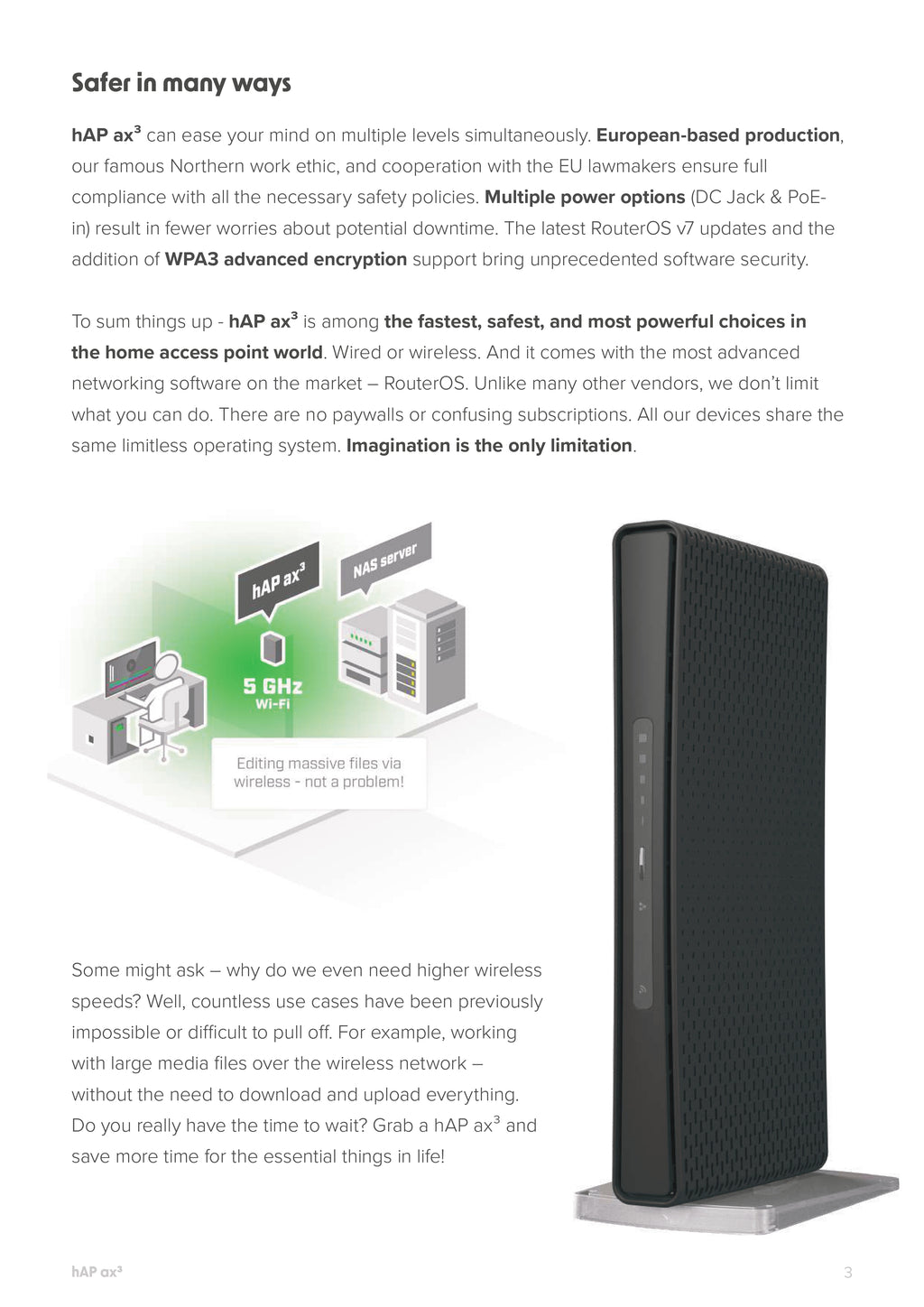 MikroTik hAP ax³ Gen 6 AX Home Access Point, Quad-Core 1.8GHz, 2.5G Et