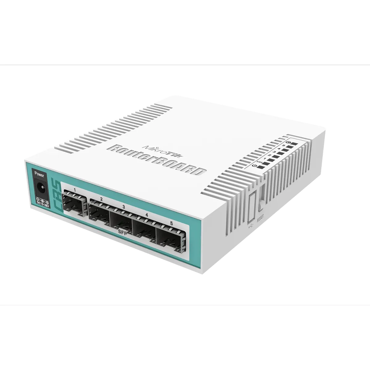 مفتاح راوتر سحابي MikroTik CRS106-1C-5S، 5 منافذ SFP بسرعة 1.25 جيجابت، منفذ كومبو إيثرنت/ SFP بسرعة جيجابت واحد، نظام تشغيل RouterOS L5
