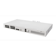 مفتاح توجيه سحابي MikroTik CRS418-8P-8G-2S+RM، 17 منفذ جيجابت، 8 منافذ PoE-Out، 2 منفذ 10G SFP+، نظام تشغيل RouterOS L5، قابل للتثبيت في الرف