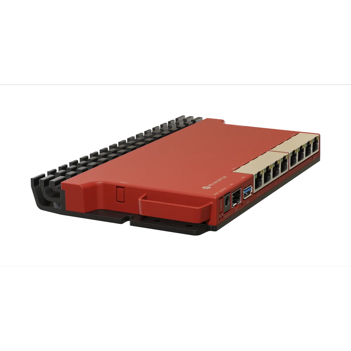 راوتر MikroTik L009UiGS-RM، 8 منافذ جيجابت، 1x SFP، USB، نظام RouterOS v7، راوتر للمؤسسات قابل للتركيب على الرف