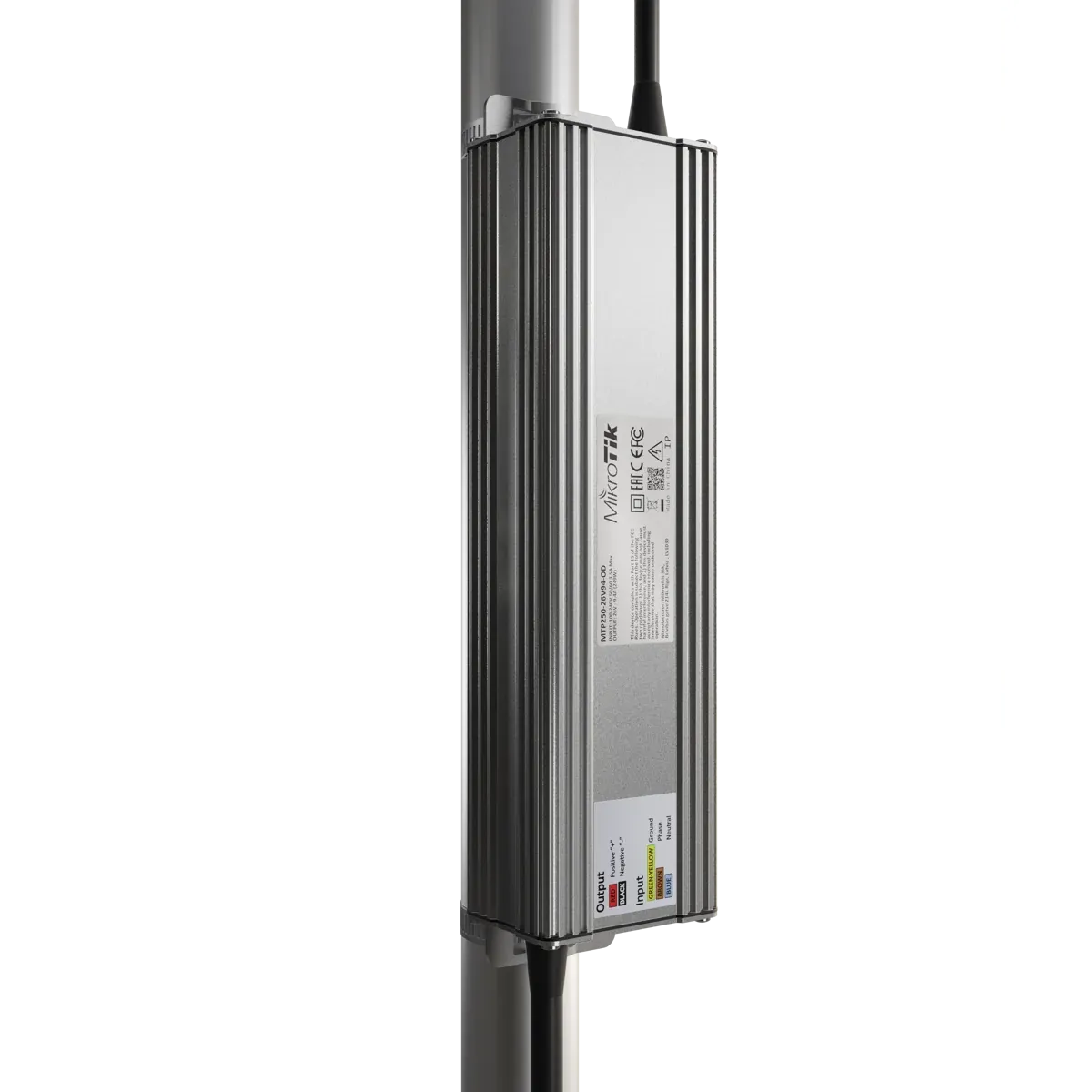 MikroTik MTP250-26V94-OD Outdoor 250W AC/DC Power Supply, 26V 9.4A, IP67 Waterproof, Pole & Wall Mount