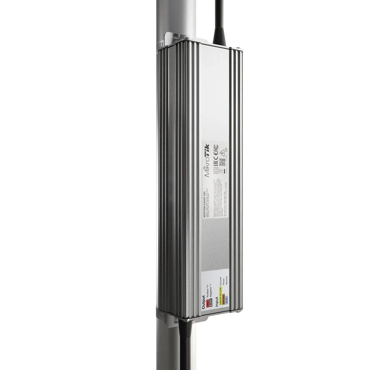 MikroTik MTP250-53V47-OD Outdoor 250W AC/DC Power Supply, 53V 4.7A, IP67 Waterproof, Pole & Wall Mount