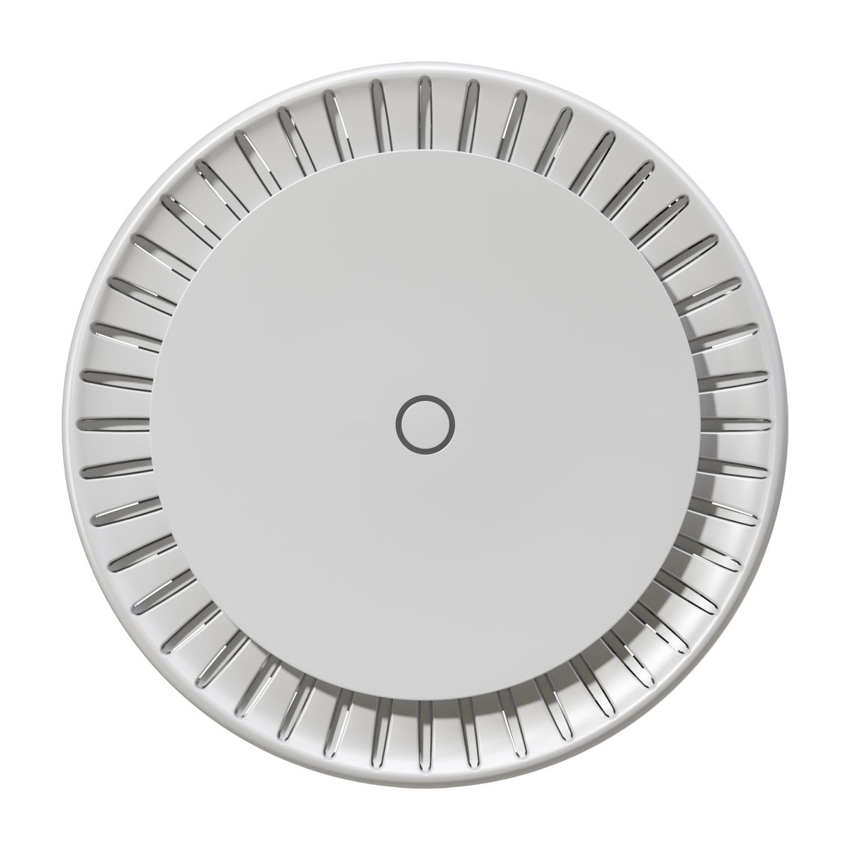 نقطة وصول سقفية MikroTik cAP ax مزودة بتقنية AX Wi-Fi 6، ووحدة معالجة مركزية رباعية النواة، وذاكرة وصول عشوائي (RAM) سعة 1 جيجابايت، ومنفذي جيجابت، وتقنية PoE، ونظام تشغيل RouterOS v7، وتصميم مخفي