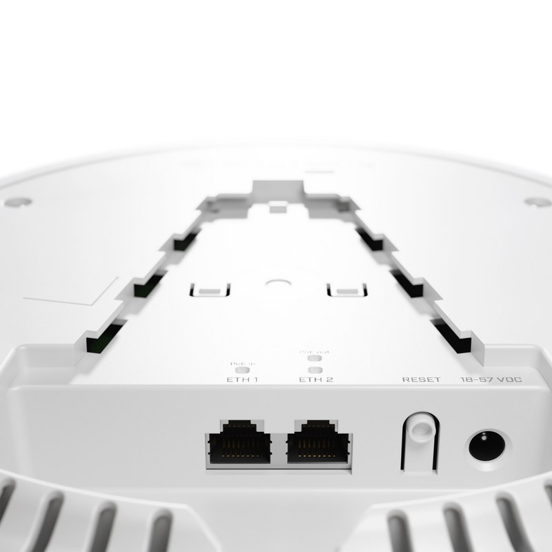 MikroTik cAP ax Ceiling Access Point with AX Wi-Fi 6, Quad-Core CPU, 1GB RAM, Dual Gigabit Ports, PoE In/Out, RouterOS v7, Hidden Design