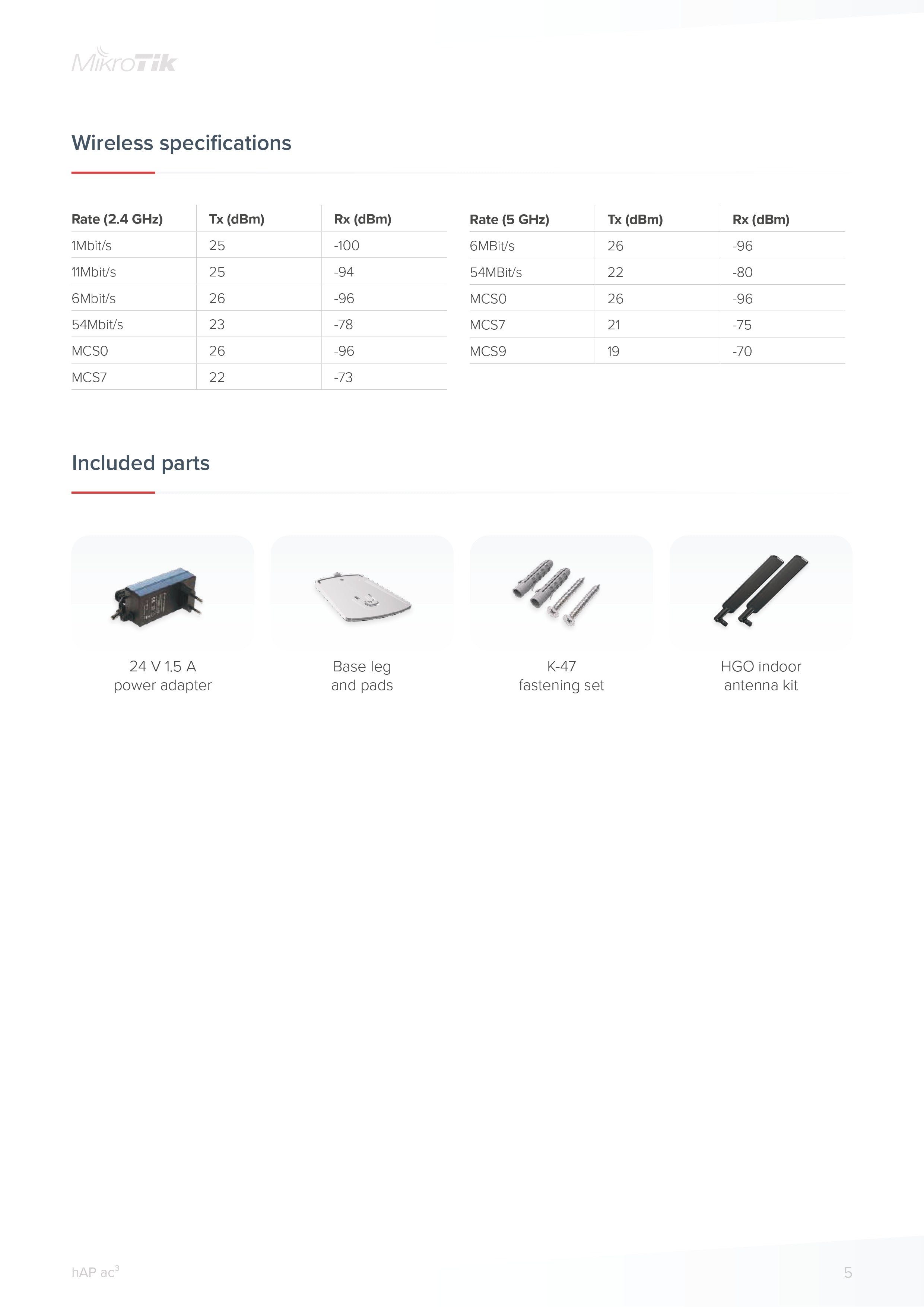 جهاز التوجيه اللاسلكي MikroTik hAP ac³ مزدوج النطاق مع 5 منافذ جيجابت، وهوائيات خارجية عالية الكسب، USB، PoE-in/PoE-out، ونظام RouterOS