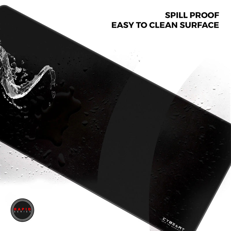 Cybeart | Ghost (Black) Gaming Desk Mat (XXL - 900x400x4mm) | Waterproof, Never Slip Base, Esports Grade