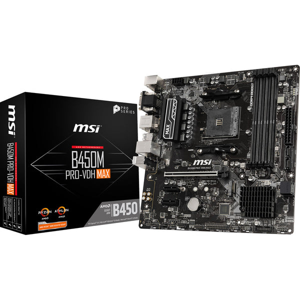 MSI B450M PRO-VDH MAX AM4 Micro-ATX Motherboard