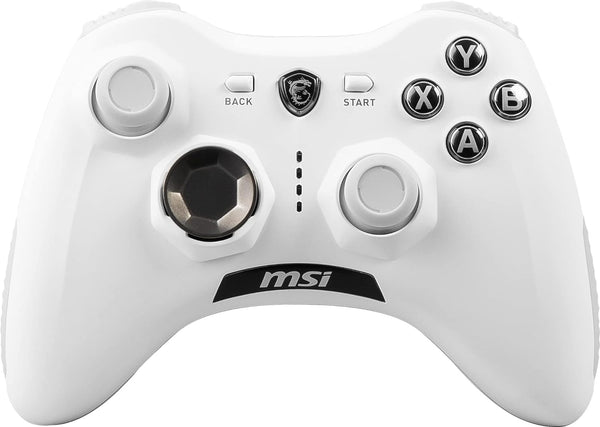 MSI Force GC30V2 White Wireless Gaming Controller, Dual Vibration Motors, Dual Connection Modes, Interchangable D-Pads, Compatible with PC & Android
