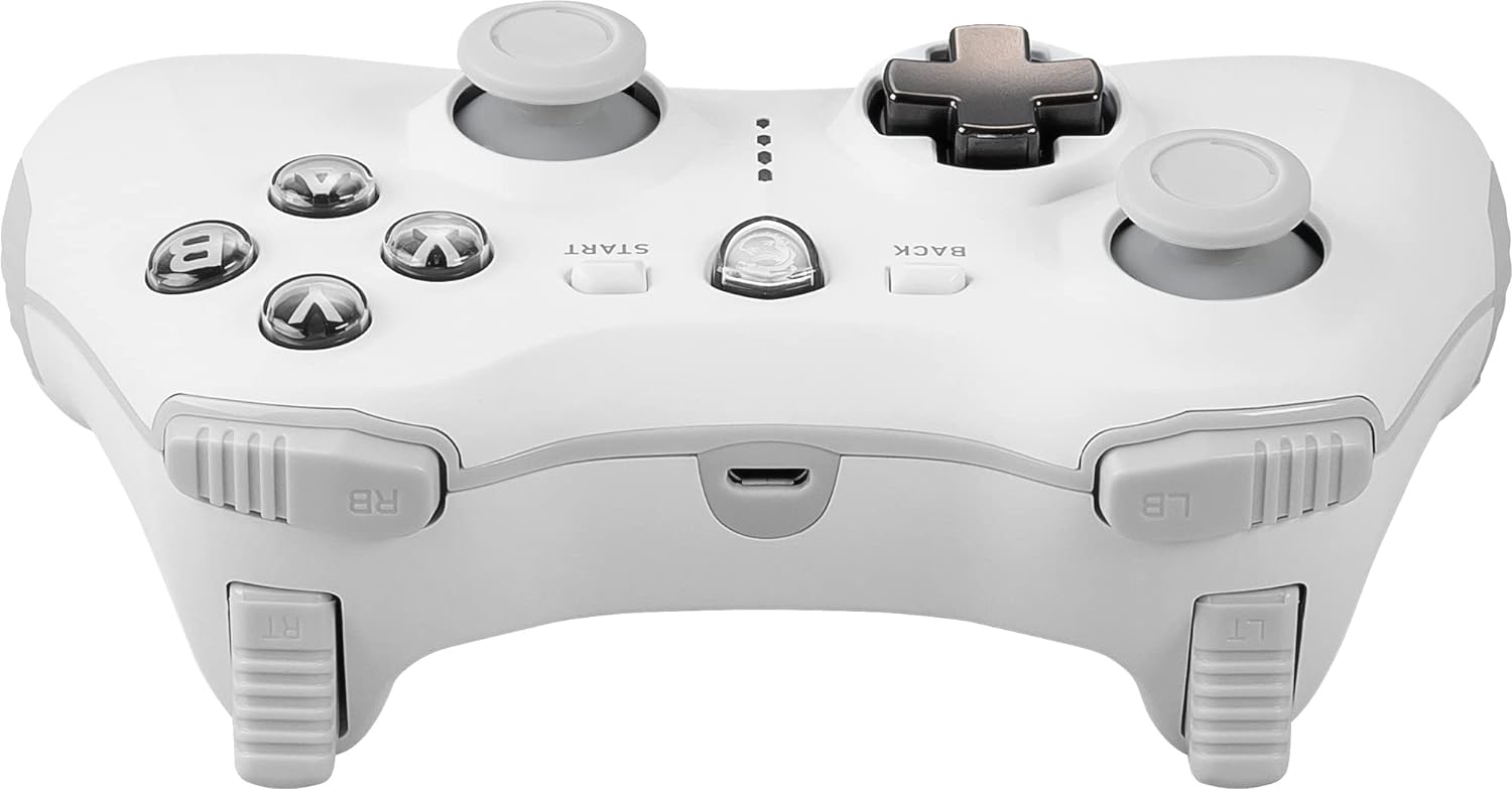 MSI FORCE GC30 V2 WHITE Gaming Controller – Wireless/Wired, Dual Vibration, 8-Hour Battery, PC/Android Compatible