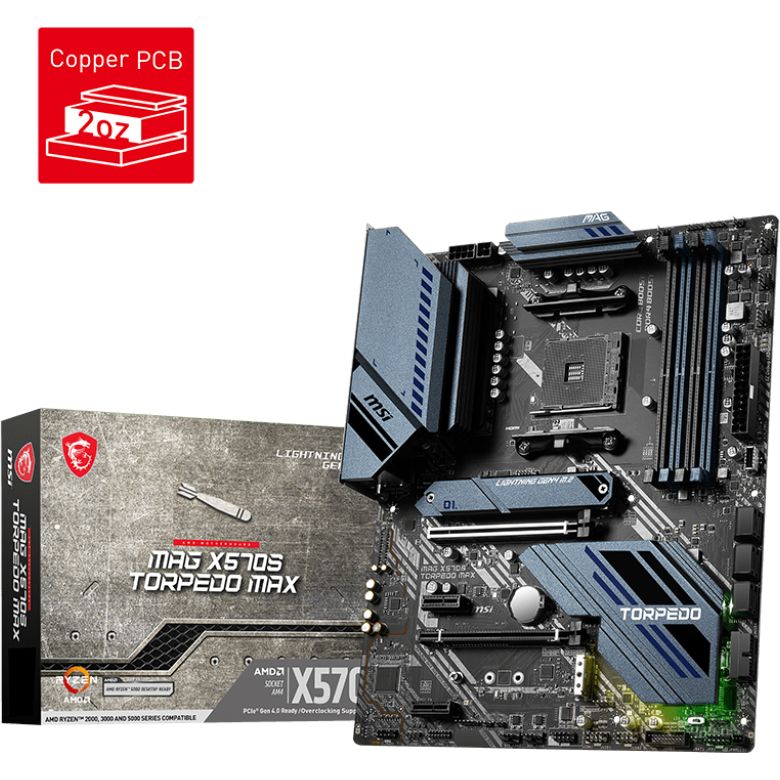 اللوحة الأم بمقبس MSI MAG X570S TORPEDO MAX AM4