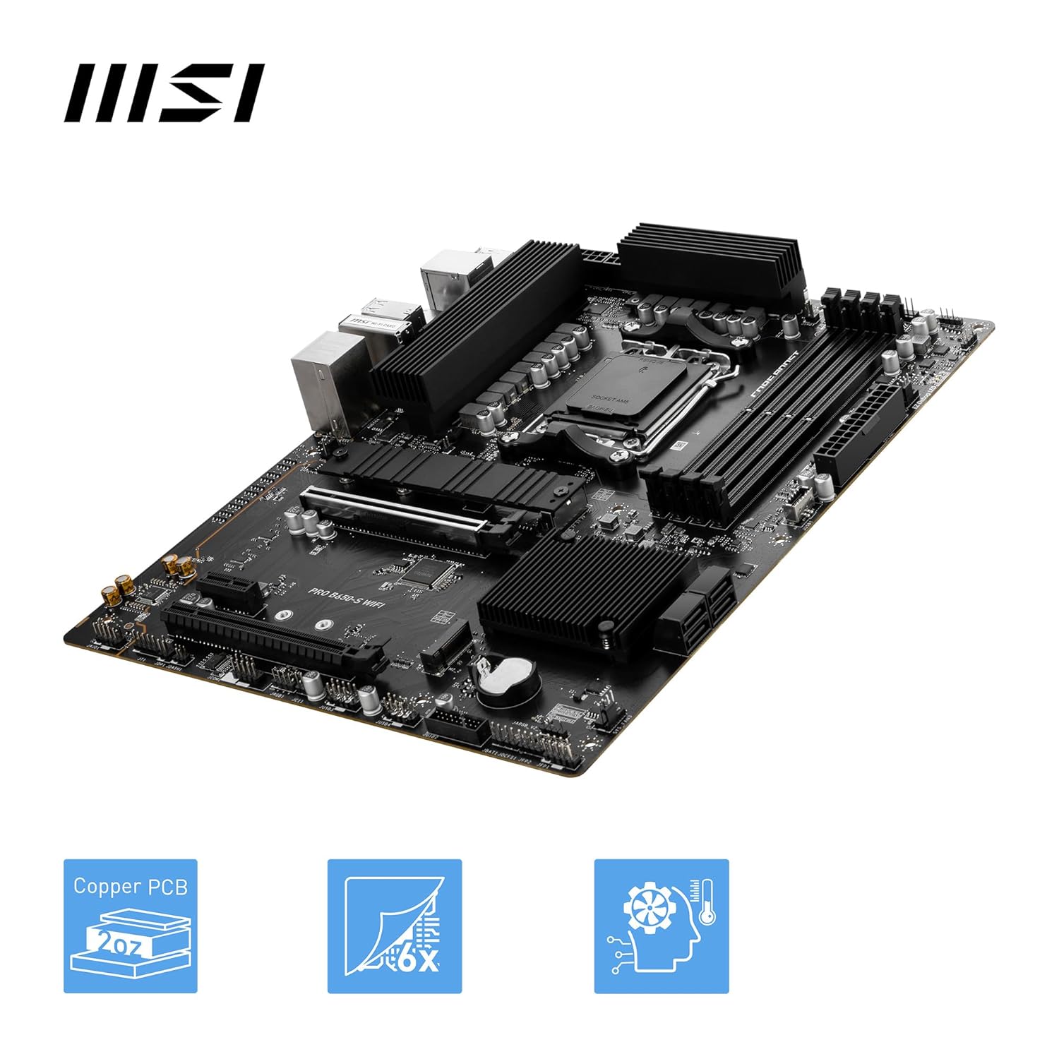 MSI PRO B650-S WiFi ProSeries Motherboard (AMD AM5, ATX, DDR5