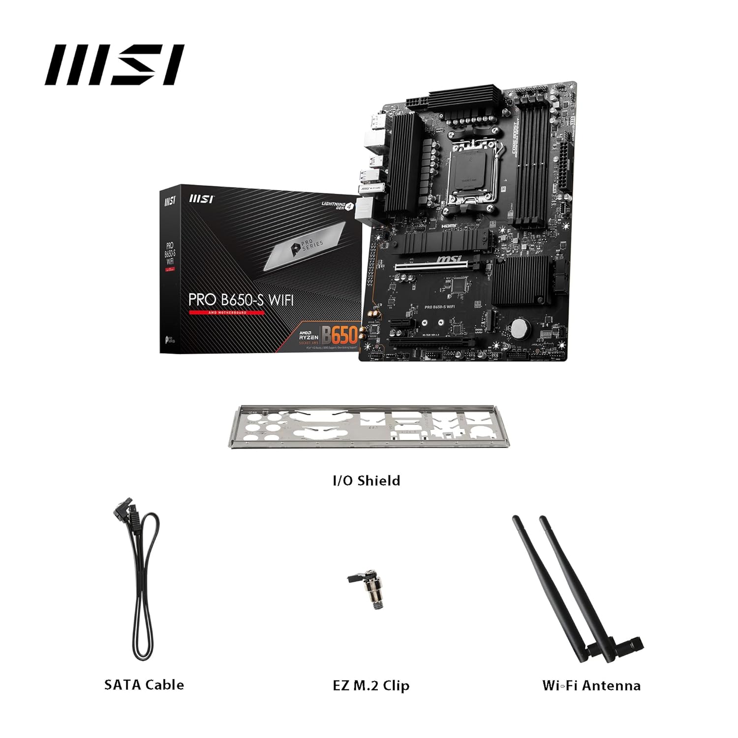 MSI PRO B650-S WiFi ProSeries Motherboard (AMD AM5, ATX, DDR5