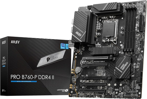 MSI PRO B760-P DDR4 II Motherboard, ATX - Supports Intel 12th & 13th Gen Core Processors, LGA 1700 - DDR4 Memory Boost 5333+MHz