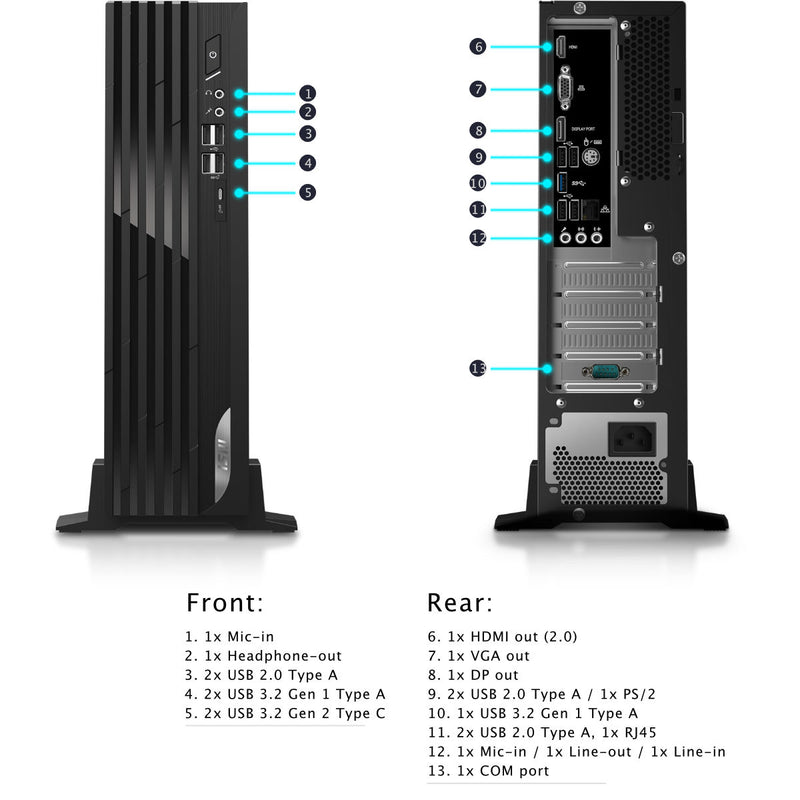 MSI PRO DP130 Small Form Factor PC - Core i5-12400F - 8GB RAM - 2TB HDD - GTX 1650 4GB - DOS (Black)