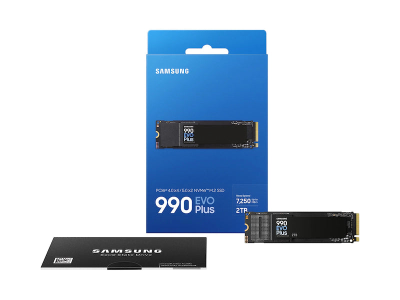 Samsung 990 EVO Plus 2TB NVMe PCIe Gen 5.0 M.2 SSD – Up to 7,250 MB/s Read, 6,300 MB/s Write, Intelligent TurboWrite 2.0, HMB Technology