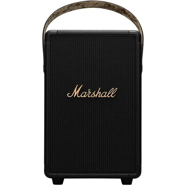 Marshall Tufton Portable Bluetooth 5.0 Speaker, 20+ Hours of Wireless Playtime - Water Resistant Speakers(IPX2), Powerful Audio, Black & Brass