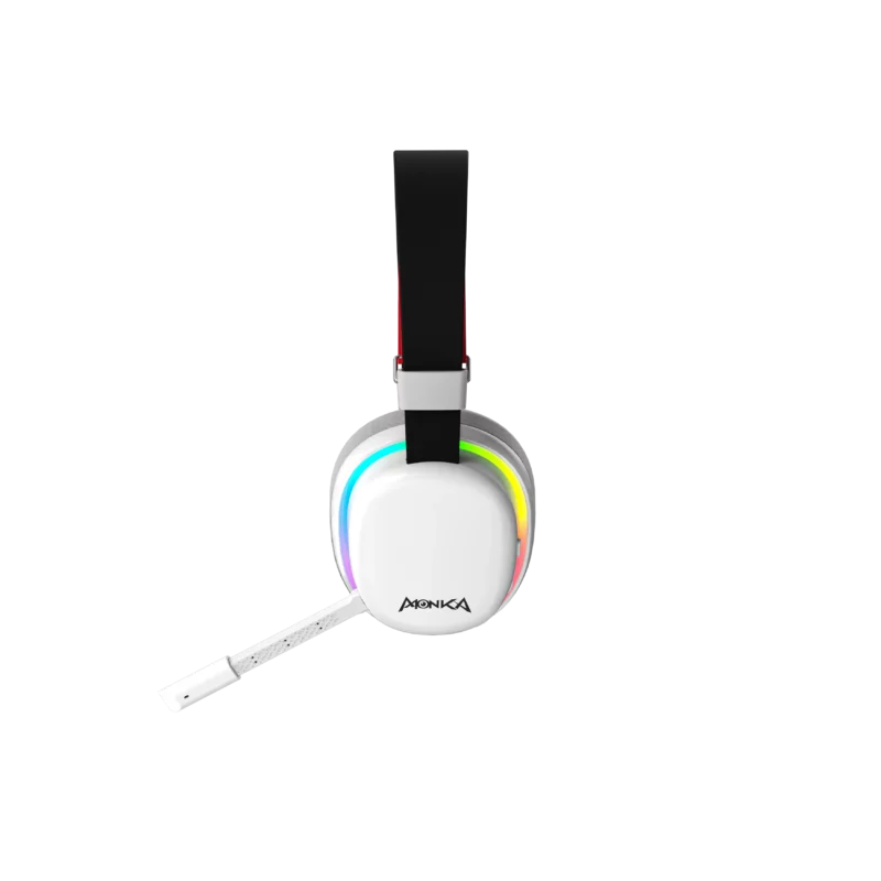 Monka Echo HG9069W Wireless Gaming Headset – Bluetooth 5.2, RGB Lighting, 50 mm Drivers, Omnidirectional Mic, Over-Ear Comfort