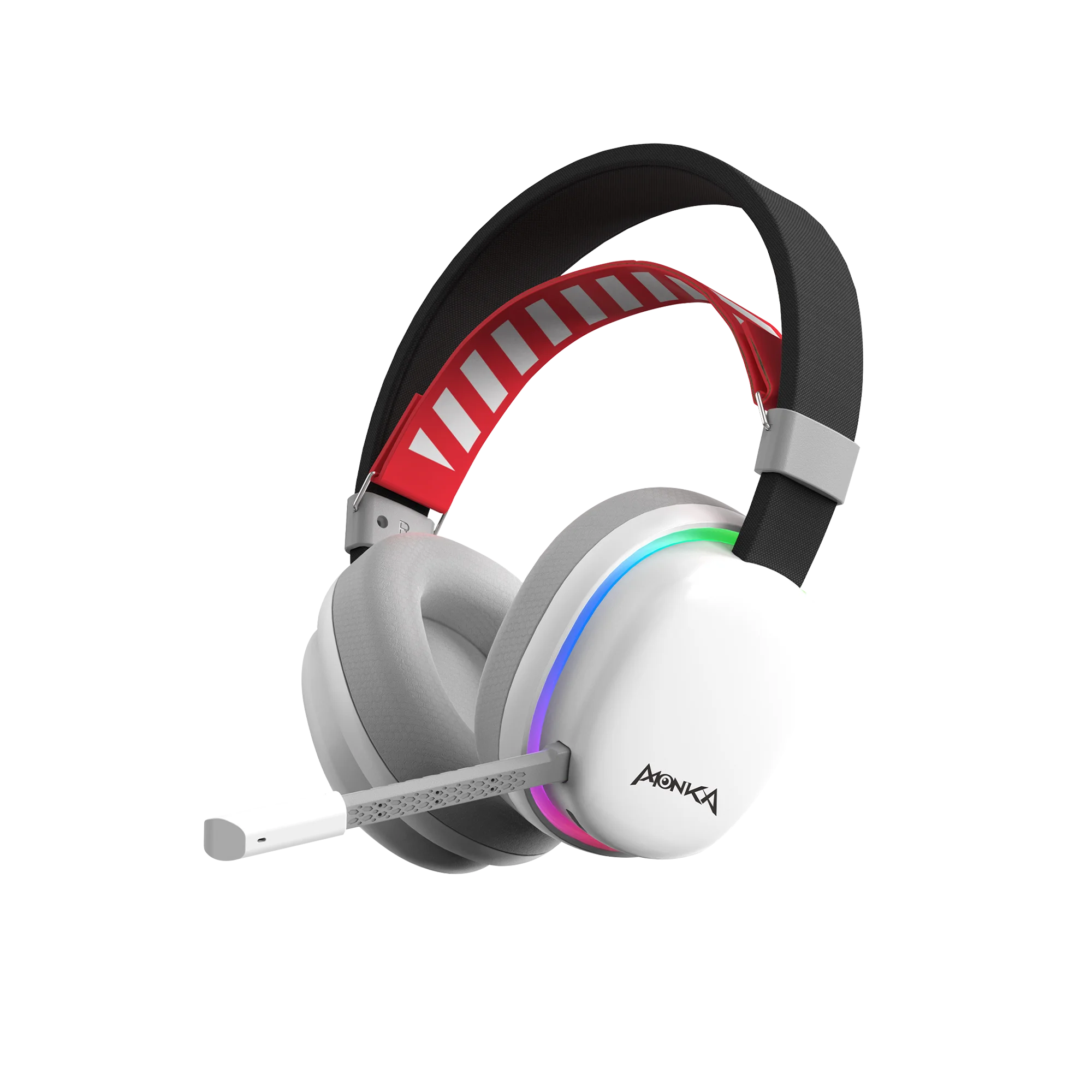 Monka Echo HG9069W Wireless Gaming Headset – Bluetooth 5.2, RGB Lighting, 50 mm Drivers, Omnidirectional Mic, Over-Ear Comfort