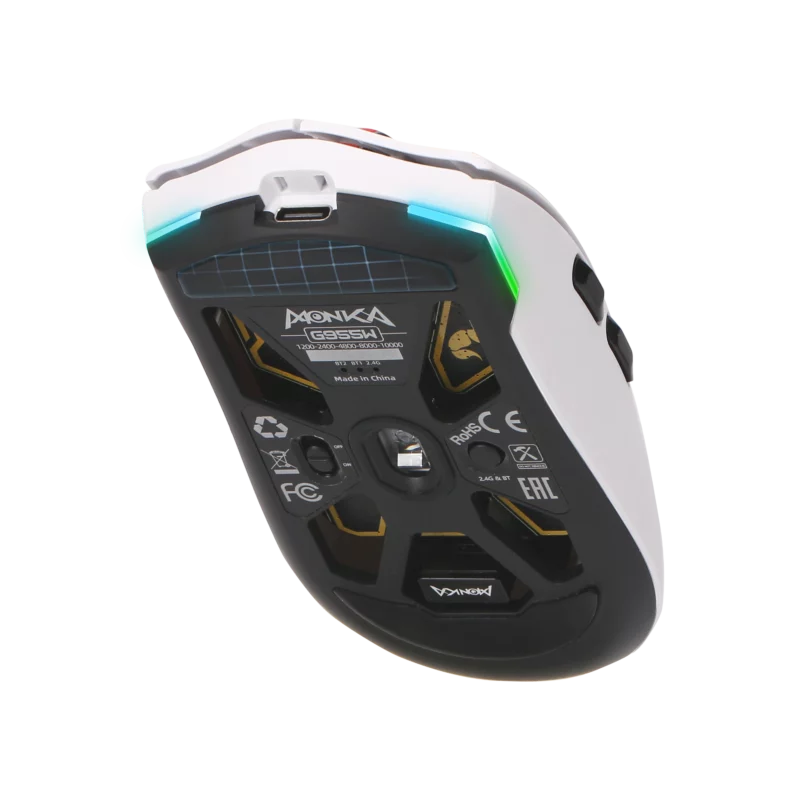 Monka Guru G995W Wireless Gaming Mouse – 58 g Ultra-Light, Tri-Mode (2.4G/Bluetooth/USB-C), PAW3395 Sensor, 26,000 DPI, Kailh GM 8.0 Switches