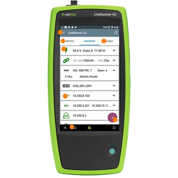 NetAlly LR-G2-KIT LinkRunner G2 Smart Network Tester Extended Test Kit - اختبار اتصال الشبكة مع خدمة Link-Live Cloud