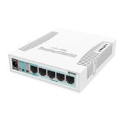 مفتاح ذكي MikroTik RB260GS بخمسة منافذ جيجابت مع قفص SFP واحد، مفتاح إيثرنت SOHO صغير الحجم، تبريد سلبي، نظام تشغيل SwOS