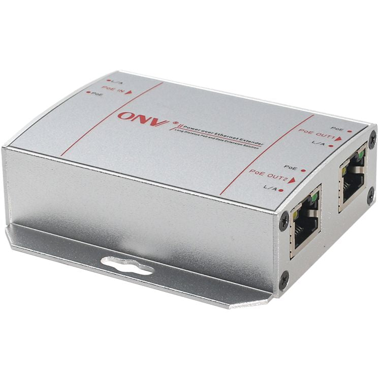 ONV PSE-PD3302S Gigabit PoE Extender, 3-Port Ethernet Repeater, 2 PoE Outputs, IEEE 802.3af/at, 30W PoE Input, 200m Extension
