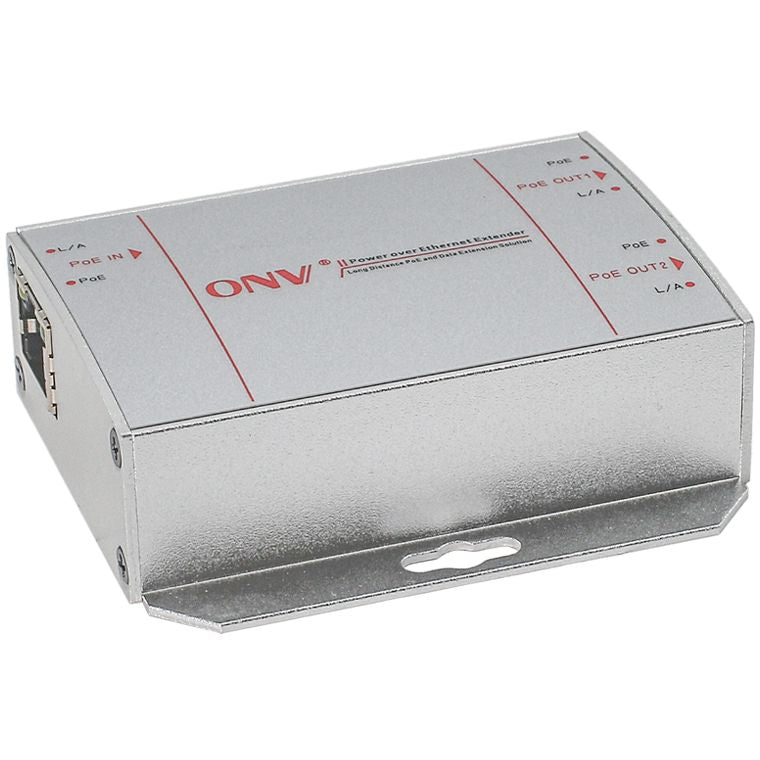 ONV PSE-PD3302S Gigabit PoE Extender, 3-Port Ethernet Repeater, 2 PoE Outputs, IEEE 802.3af/at, 30W PoE Input, 200m Extension