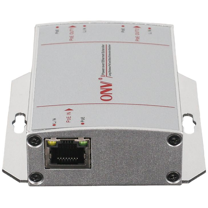 ONV PSE-PD3302S Gigabit PoE Extender, 3-Port Ethernet Repeater, 2 PoE Outputs, IEEE 802.3af/at, 30W PoE Input, 200m Extension