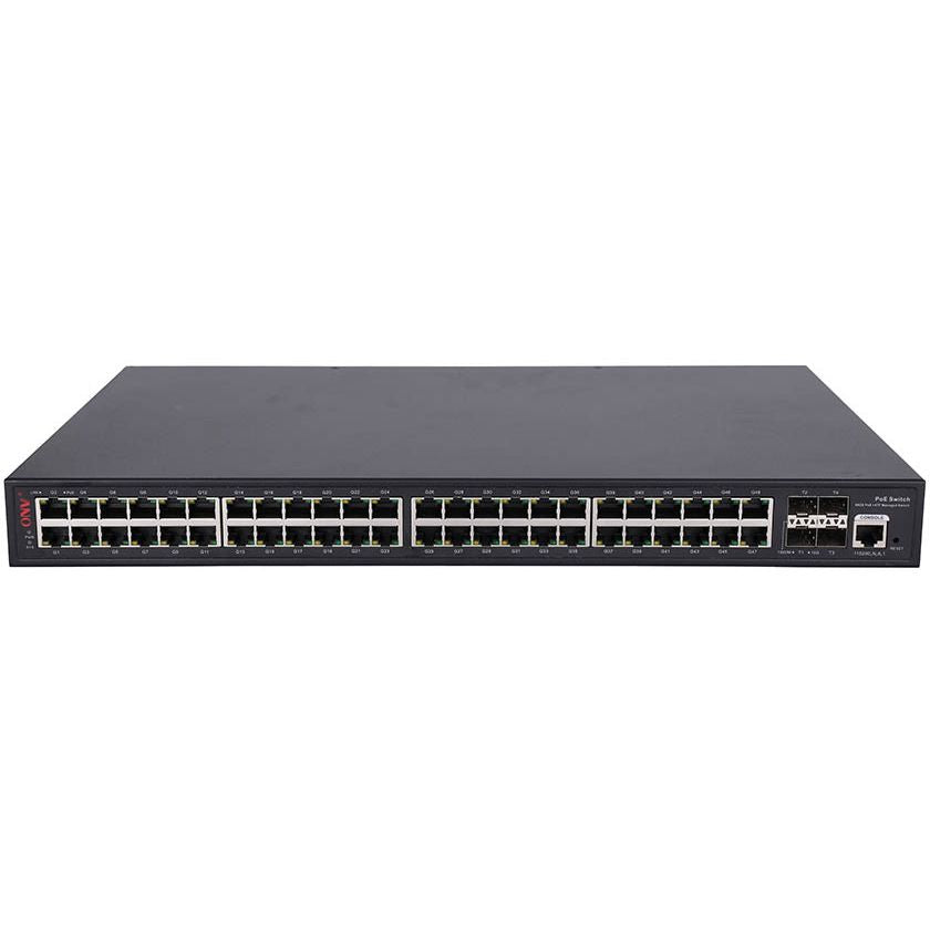 ONV POE58052PFM 52-Port L3 Managed PoE+ Switch, 48 Gigabit RJ45, 4× 10G SFP+ Uplinks, 600W, 1U Rackmount
