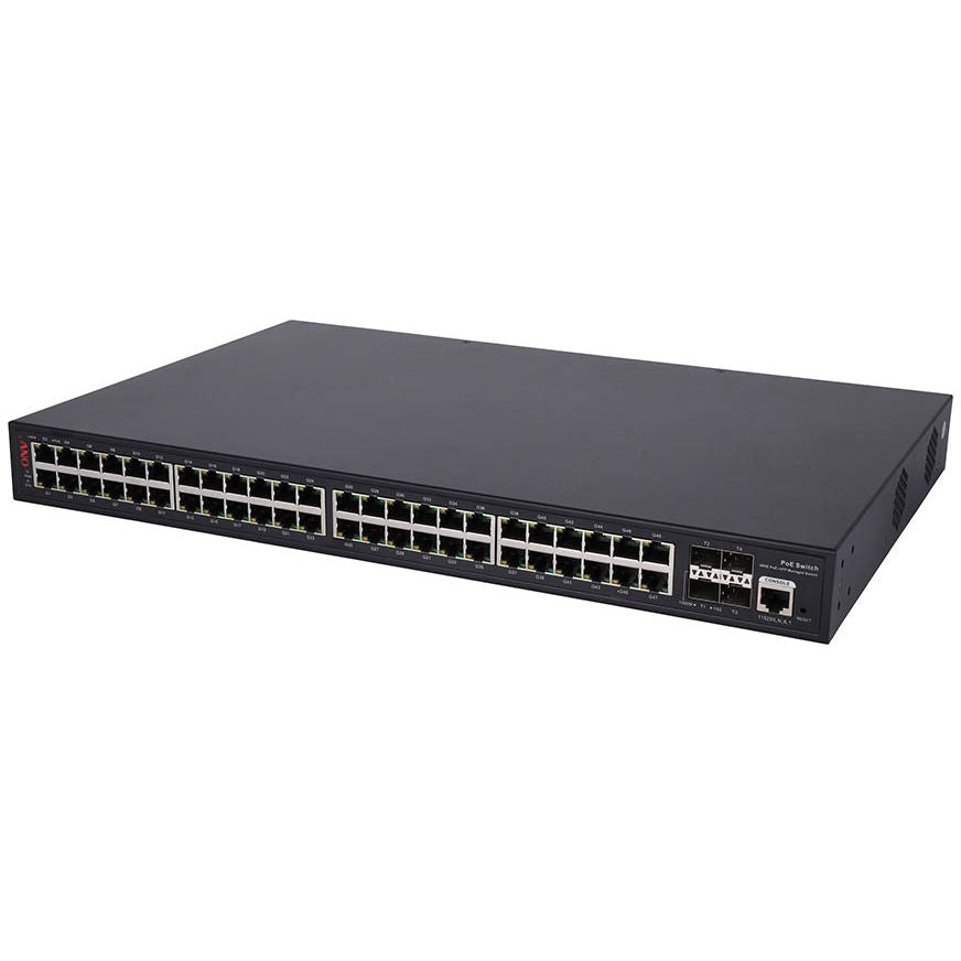 ONV POE58052PFM 52-Port L3 Managed PoE+ Switch, 48 Gigabit RJ45, 4× 10G SFP+ Uplinks, 600W, 1U Rackmount