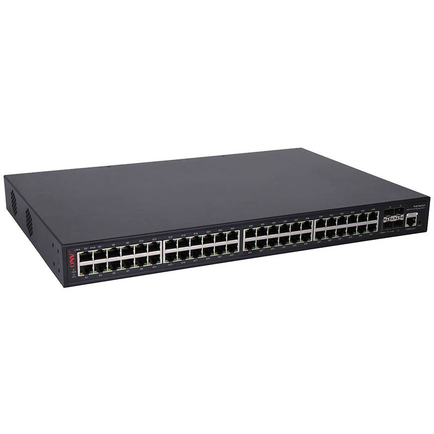 ONV POE58052PFM 52-Port L3 Managed PoE+ Switch, 48 Gigabit RJ45, 4× 10G SFP+ Uplinks, 600W, 1U Rackmount